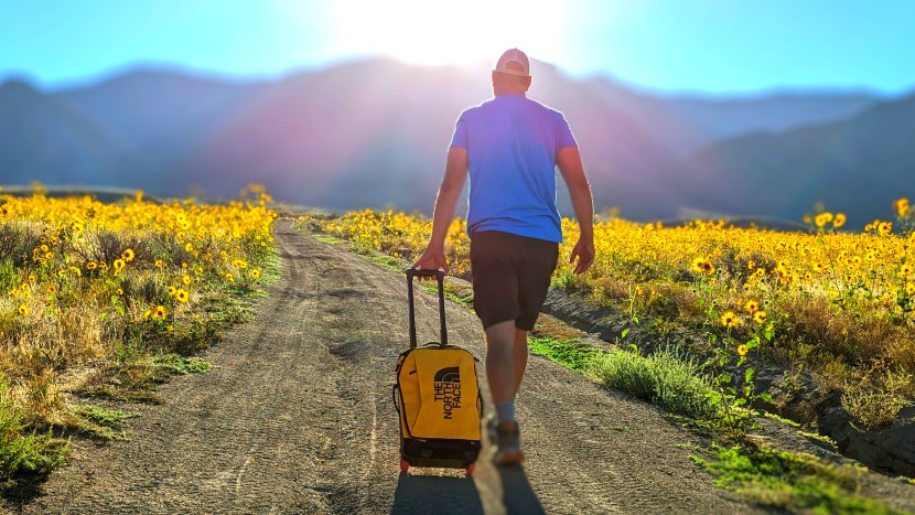 carry on luggage - just another day at work: walking back roads with cool carry-ons.