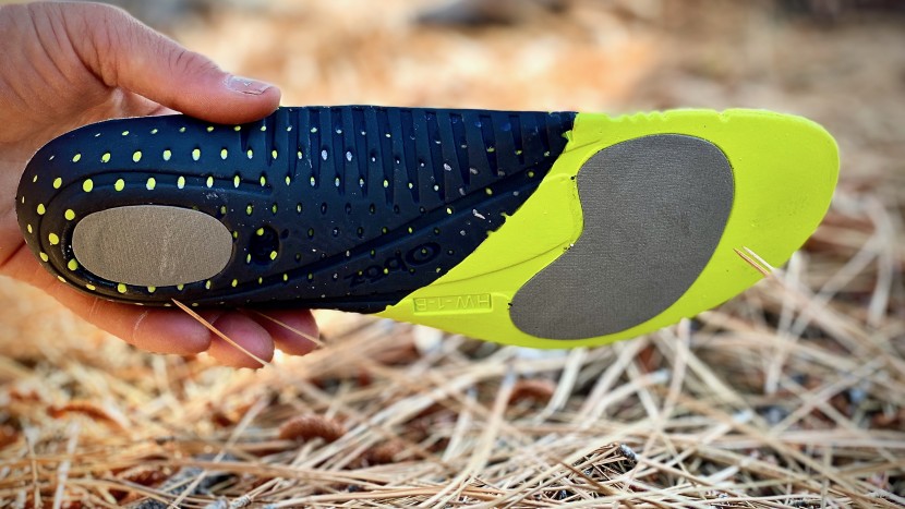 the latest version of this shoe features a substantial insert that...