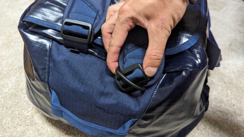 patagonia black hole duffel - buckles on both the top and bottom of the black hole's backpack...