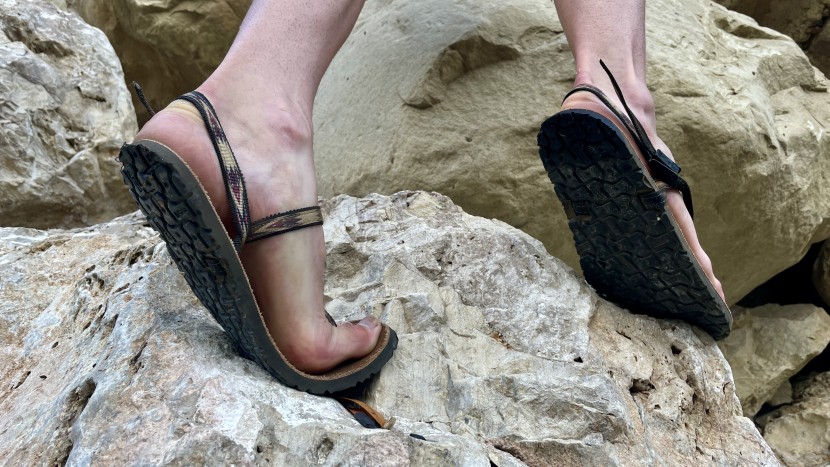 earth runners alpha - the flexibility shown here is just part of what gives this sandal...