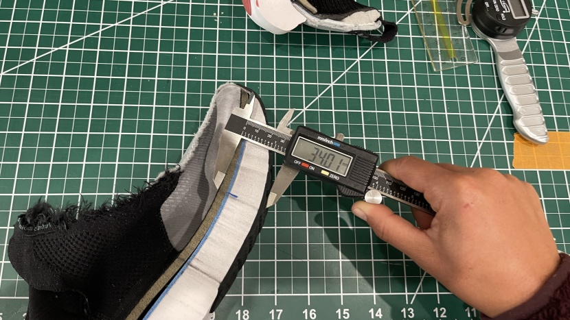 running shoes men - we also assessed cushioning in the lab, by cutting the shoe in half...