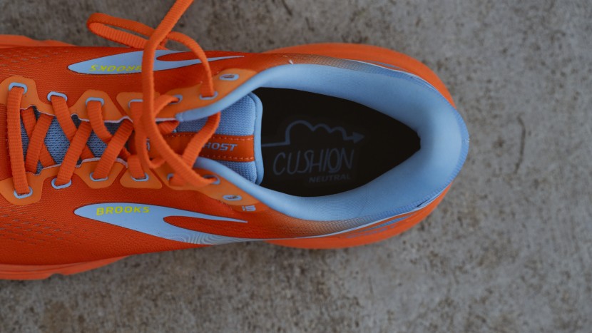 brooks ghost 15 - the soft heel collar and knit upper of the ghost hugs our feet well...