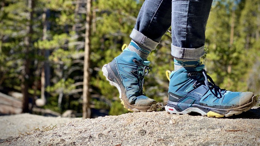 salomon x ultra 4 mid gore-tex for women - though the synthetic upper is rigid at first, it will become more...