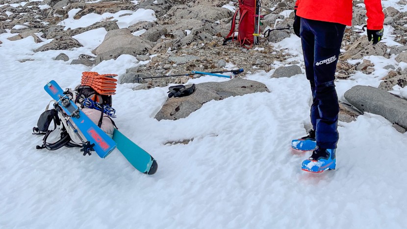 backcountry ski boots - the dynafit tlt x in action on a multi-day, complex, difficult ski...