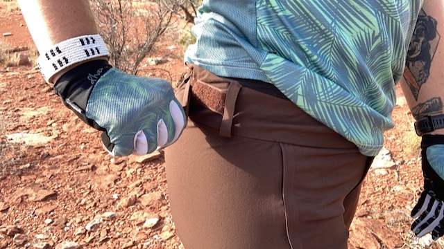 mountain bike shorts womens - the hook and loop closure provides six inches of waist adjustment.