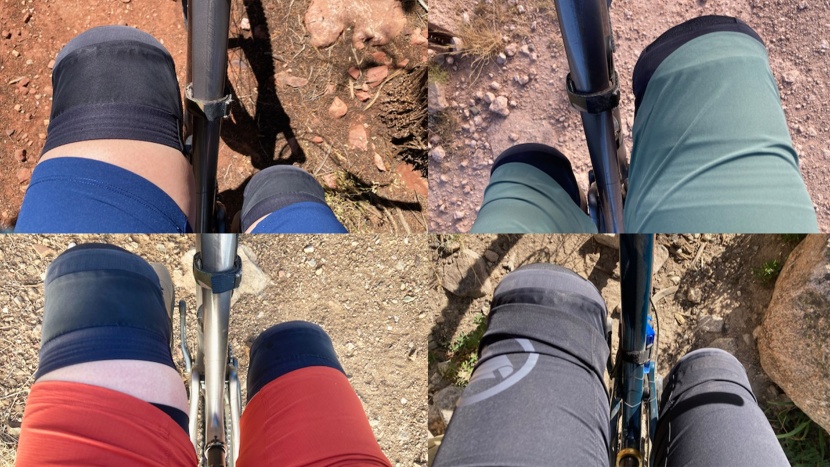 mountain bike shorts womens - here you can see how a shorts length and cut affect how it interacts...