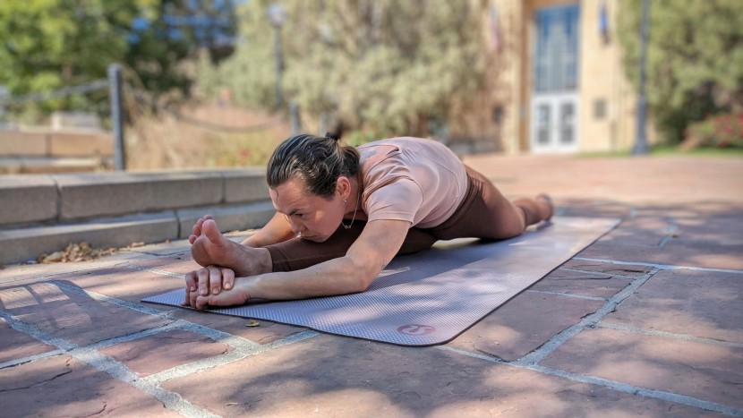 if you do yoga outdoors, dirt can easily mix with your sweat and be...