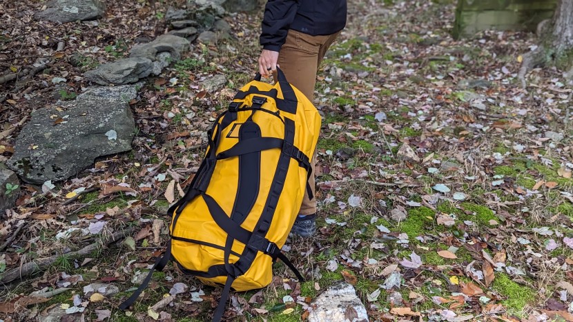 the north face base camp - despite its size and weight, the supportive handles and straps make...