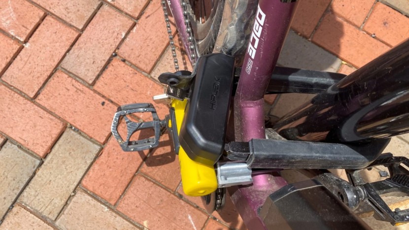 we were able to lock our ebike to this rack with the kryptonite new...