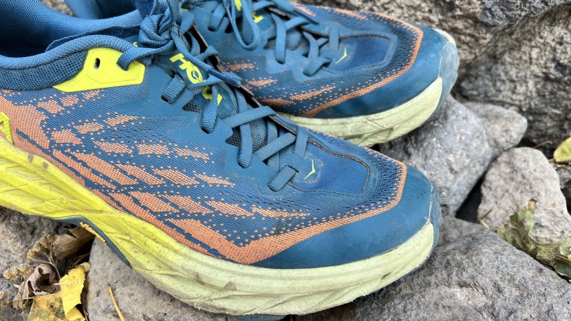 hoka speedgoat 5.0 - the speedgoat 5 after ~50 miles and 4 or 5 hikes. sure they will...
