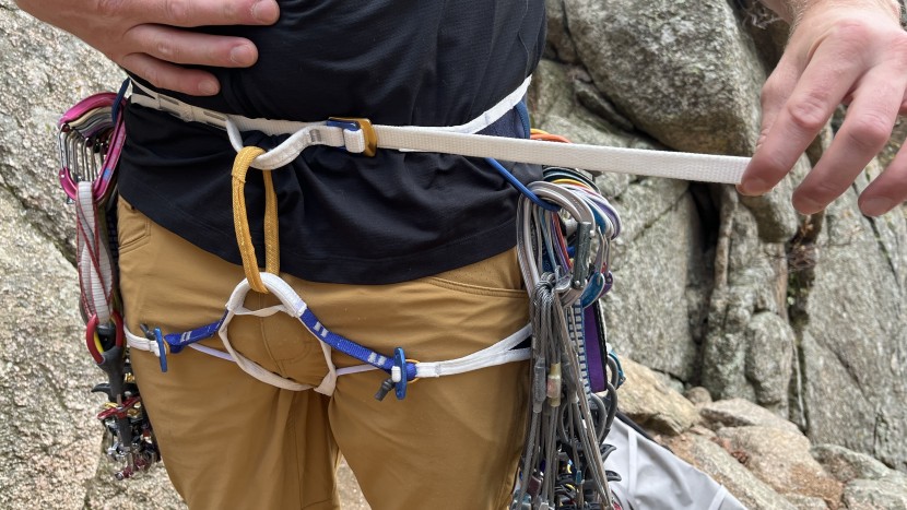 the waist belt offers plenty of length adjustment, and the leg loops...