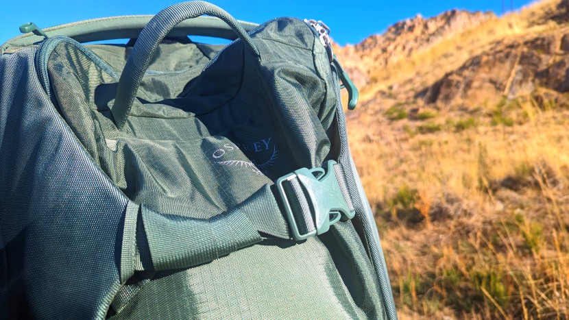 osprey sojourn shuttle 100l - that's a wrap. we usually just wrapped the excess strapping on top...