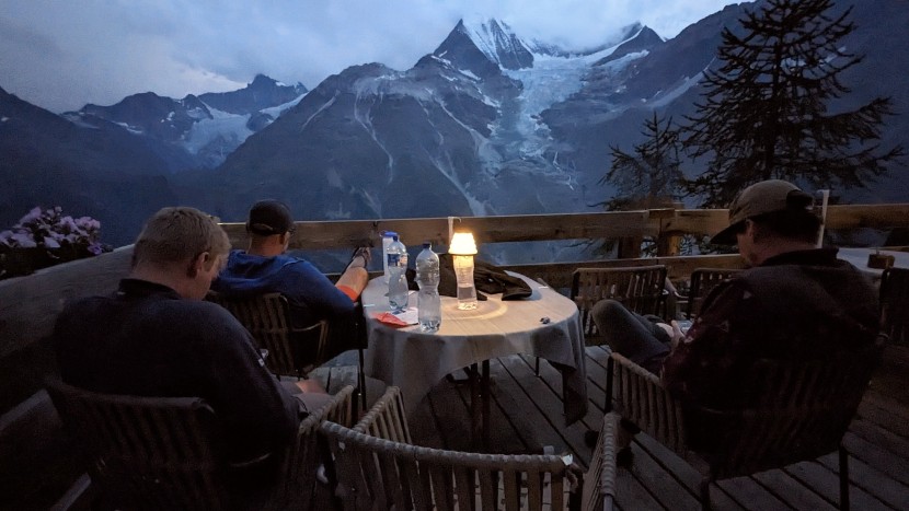 goal zero crush light chroma - chillin' on the balcony of a swiss alpine hut after a long day on...