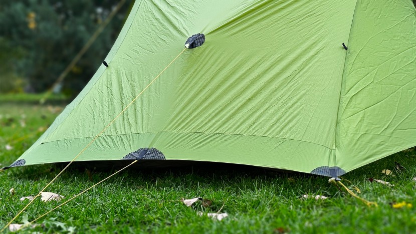 3f ul gear lanshan 2 pro - the rainfly naturally rides low to the ground to keep things inside...