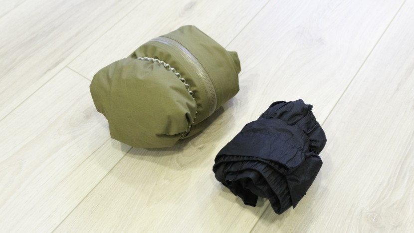 outdoor research foray pants - the foray (the beige pant on the left) is twice as heavy and almost...