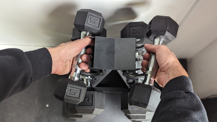 cap coated hex set with rack - the small footprint of the cap set's rack and dumbbells is great for...