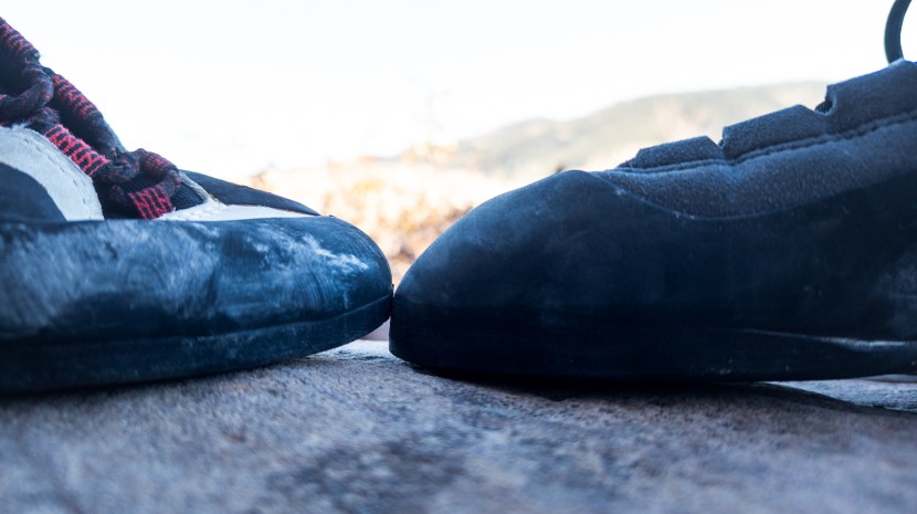 toe height of the bd aspect pro (left) vs. evolv yosemite bum (right).