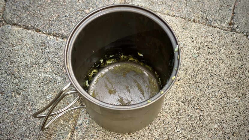 the titanium construction allows for rather easy clean up, easier...