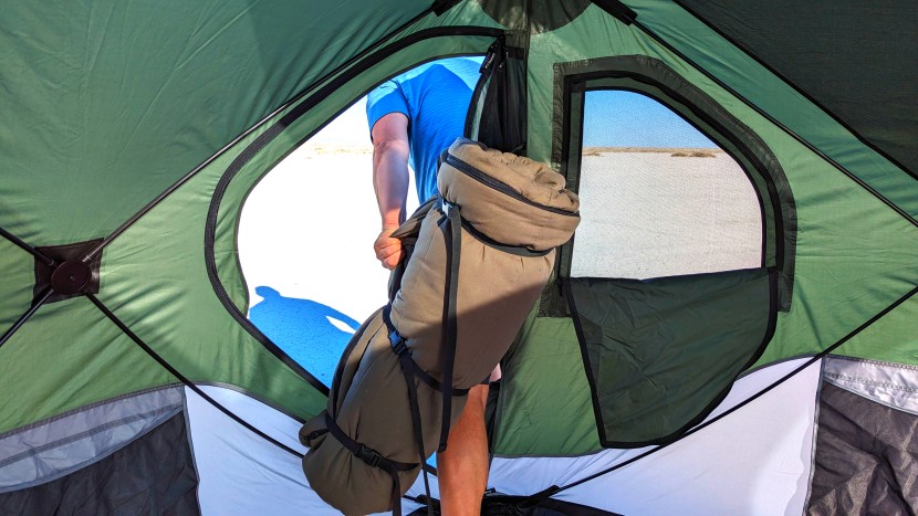 alps outdoorz redwood - breaking camp with our redwood in tow. despite its size, it's pretty...