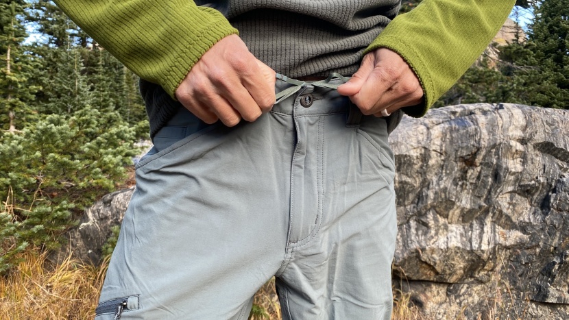 patagonia quandary pants - the quandary has elastic ties built into the waist for tightening on...