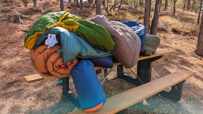 camping sleeping bag - the gruesome aftermath of three days of campground testing.