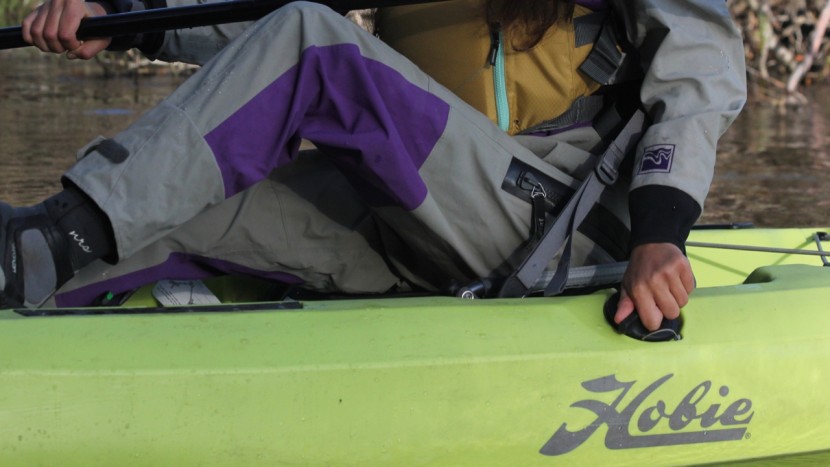 hobie mirage compass - the rudder is controlled by a hand dial positioned on the left-hand...