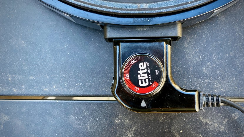 elite gourmet 12" electric indoor - the user-friendly temperature dial ranges from 200f to 450f...