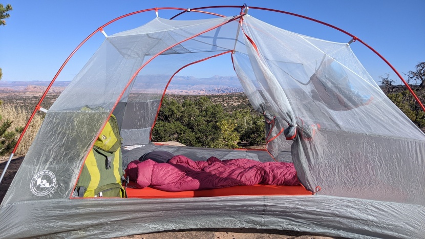 big agnes copper spur hv ul3 - thin fabric and lightweight mesh and poles keep the weight down.
