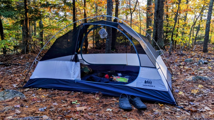 rei co-op trailmade 2 - despite it's lack of headroom, the tent doesn't feel overly cramped...