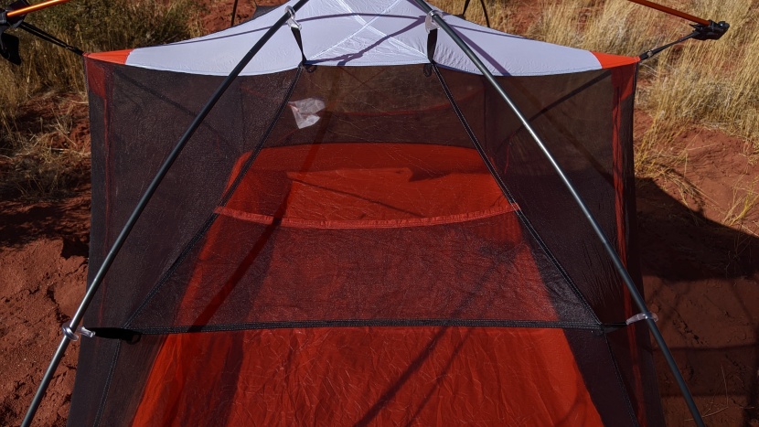 a cross pole holds the tent walls apart to give you plenty of...