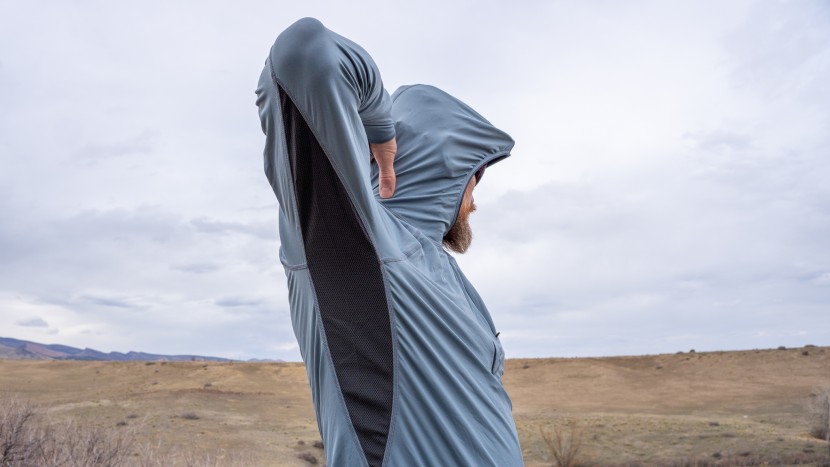 sun shirt men - the bd alpenglow pro is ultra breathable thanks to its long underarm...