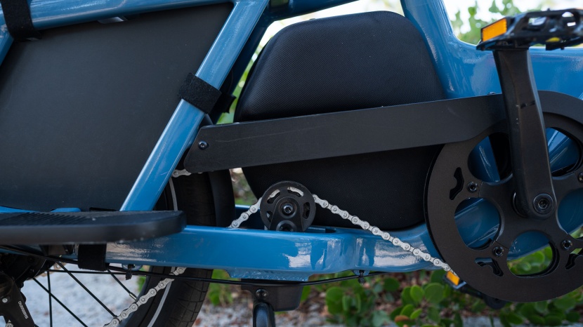 the drivetrain on the abound uses an idler pulley and routes the...