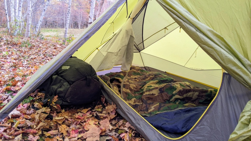 nemo dragonfly osmo 2 - the dragonfly gives you enough room to sleep two, but it's a cozy fit.