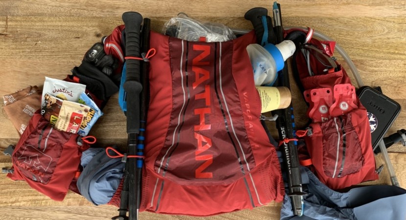 hydration pack for running men - the vaporair loaded to the gills.