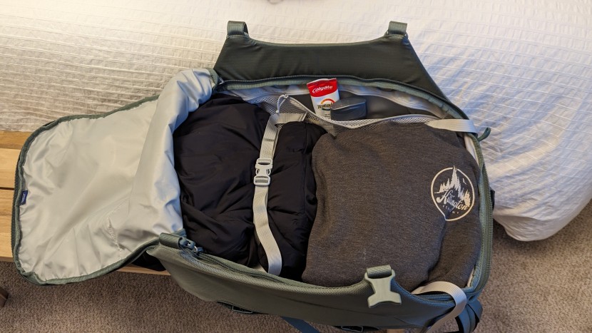 osprey sojourn porter 46l - the internal compression straps are easy to use and help provide...