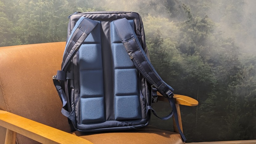 travel backpack - the firm back panel of the north face voyager (left) supports the...