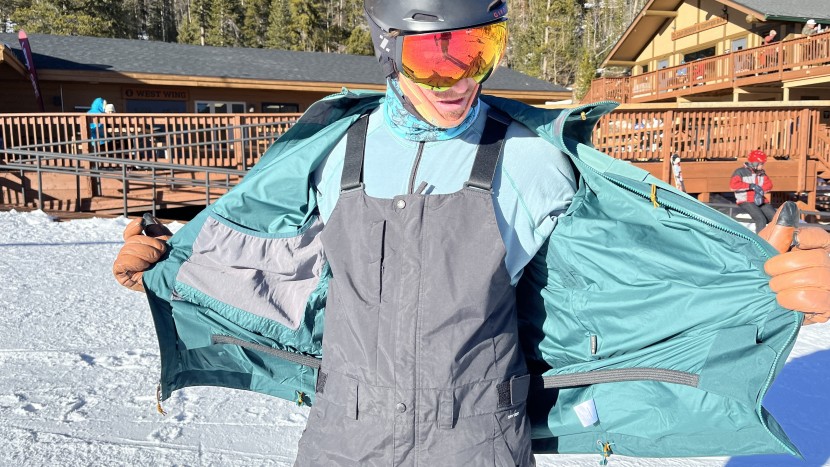 rei co-op first chair gtx - a powder skirt and internal mesh pocket round out the full set of...