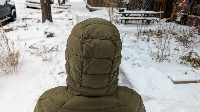 wantdo packable down hoody - it has a hood to prevent heat loss out your noggin, but you can't...