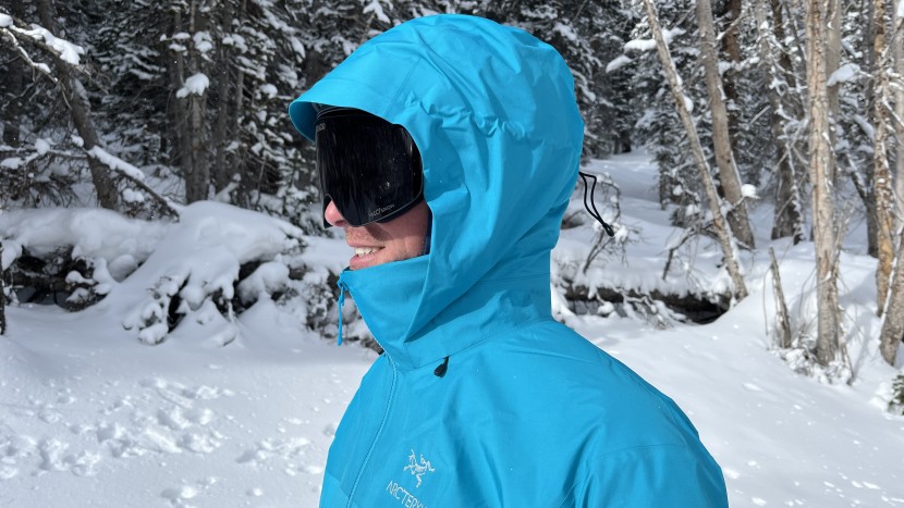 arc'teryx beta ar - the hood on the beta ar fits over a ski or climbing helmet with no...