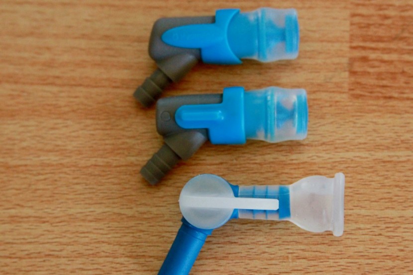 hydration bladder - larger bite valves, like the bottom one here, often provide faster...