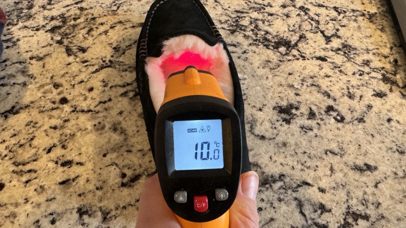 by using a infrared thermometer, we're able to take warmth retention...