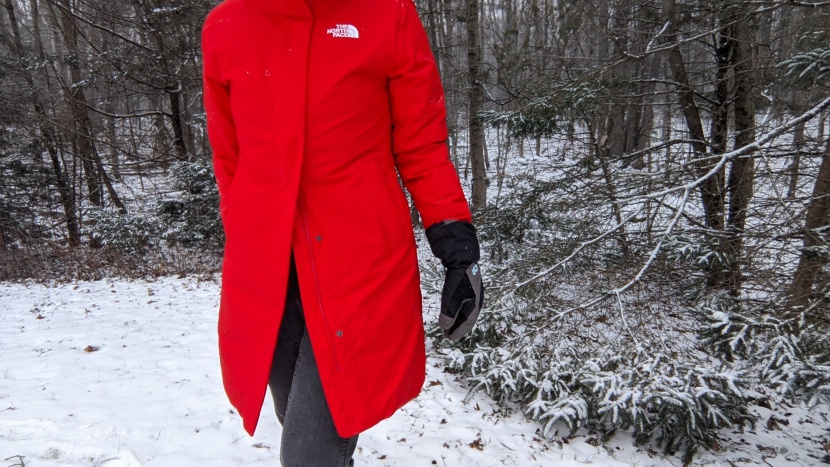 the north face arctic parka - there is no snap right at the bottom of the storm flap, which we...