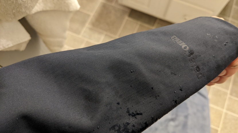 water shakes right off the waterproof shell.