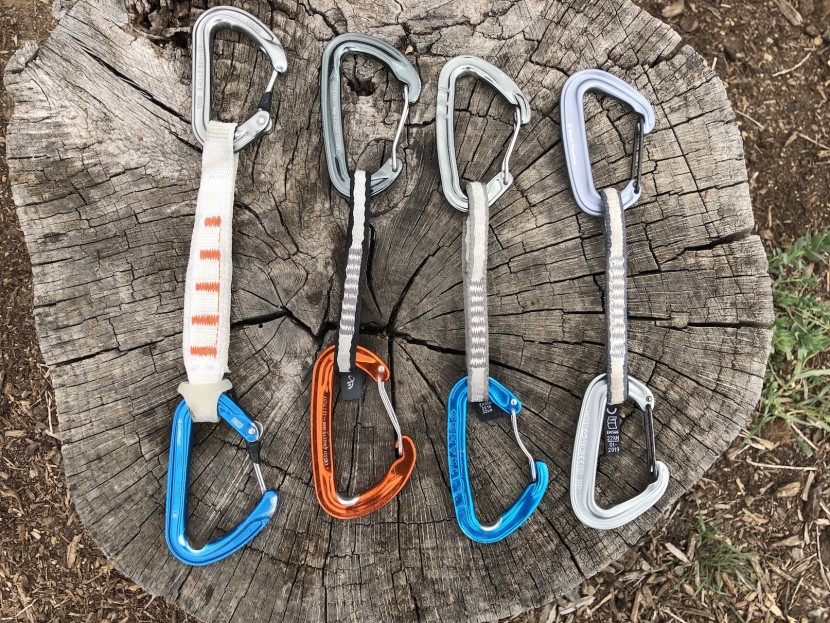 shown left to right are the petzl ange finesse, cypher firefly ii...