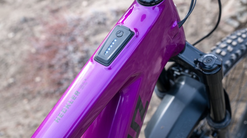 santa cruz heckler sl r - fazua's led hub has no buttons but if you lift it upward you'll find...