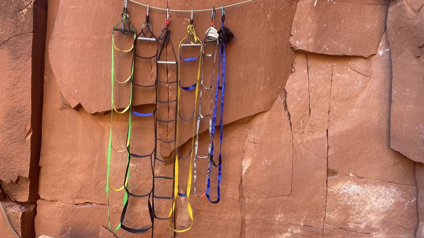 ladders vary in design, from more robust options with spreader bars...