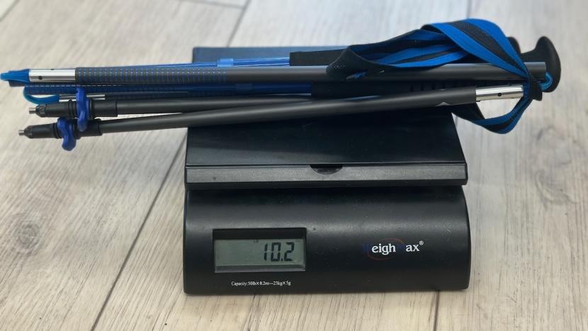 trekking poles - the carbon distance z is about as light as it gets.