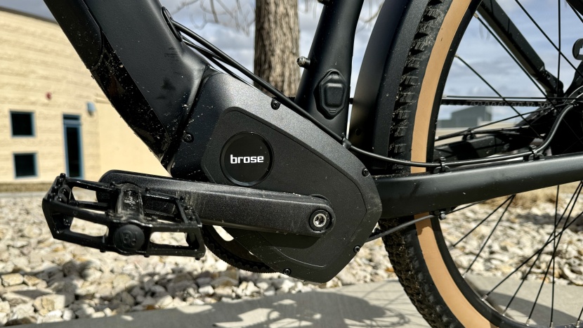 the brose motor keeps the weight down low and the charging port is...