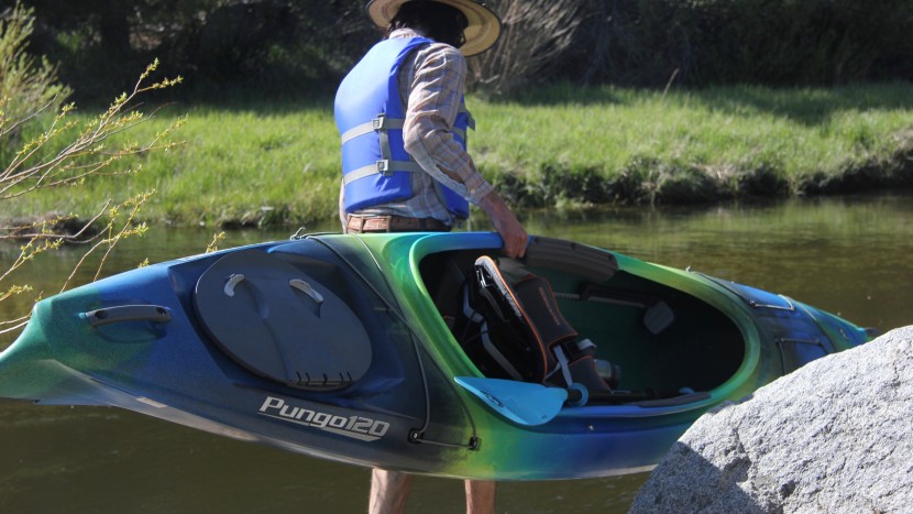 wilderness systems pungo 120 - though you can carry this kayak alone, it's easier as a two-person...