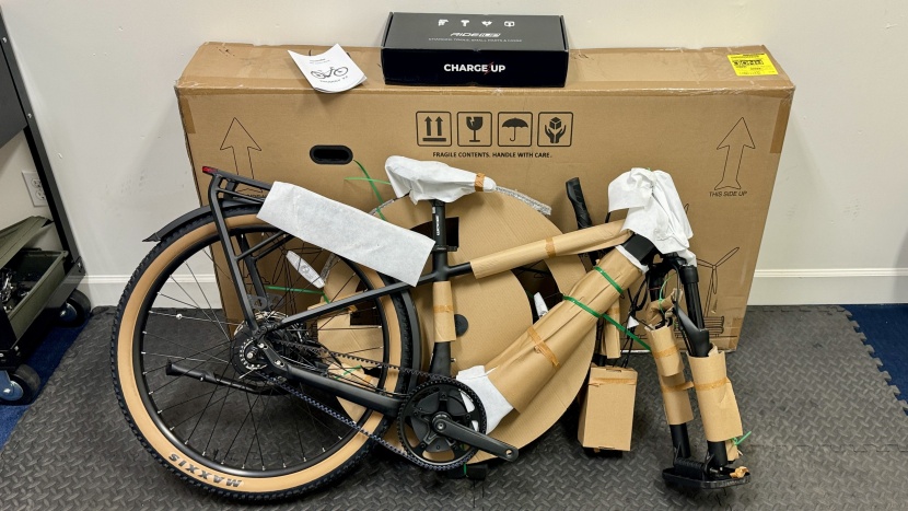 ride1up prodigy v2 lx xr cvt - the bike arrives in eco-friendly packaging with a fair amount of the...